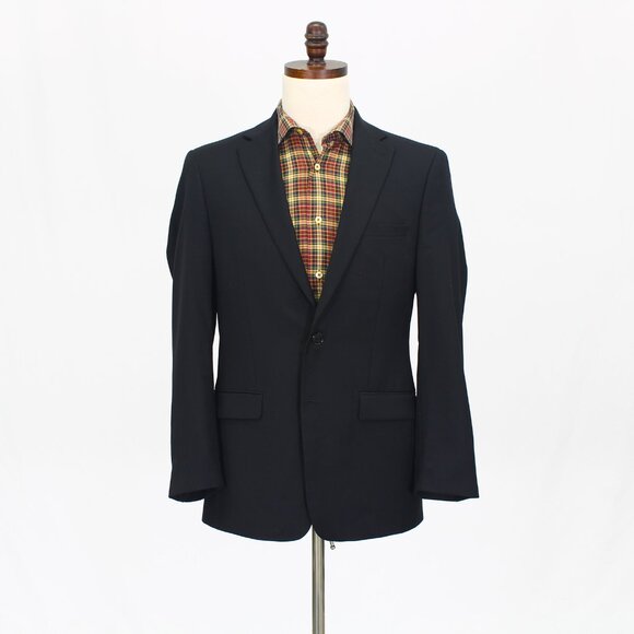 Calvin Klein 40R Black Blazer Sport Coat Jacket 2-Button Solid T906 - Picture 1 of 11